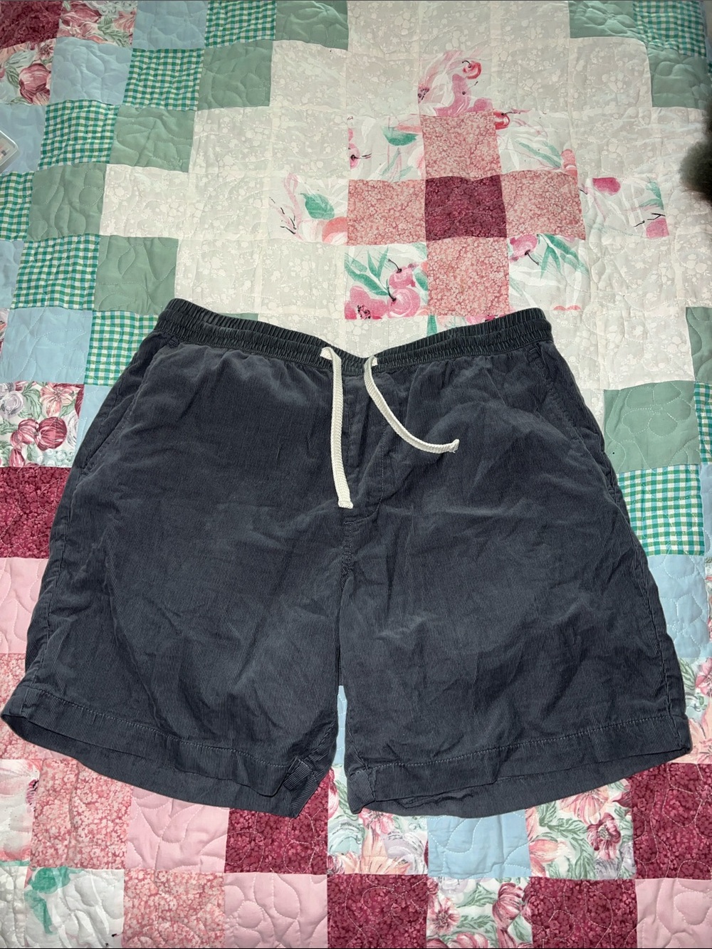 Goodfellow & Co Gray Elastic-Waist Corduroy Shorts